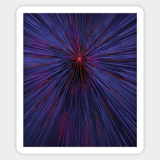 A colorful hyperdrive explosion - purple with red highlights version Sticker